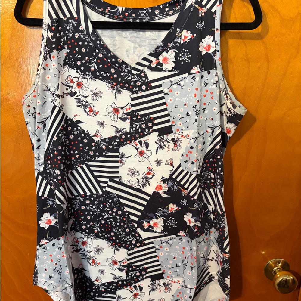 Floral Patchwork Sleeveless Top